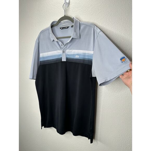 Travis Matthew Light Blue to Black Ombre Short Sleeve Golf Shirt M - Picture 1 of 11